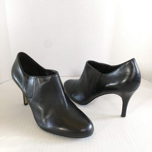 Cole haan black leather ankle boots heels …